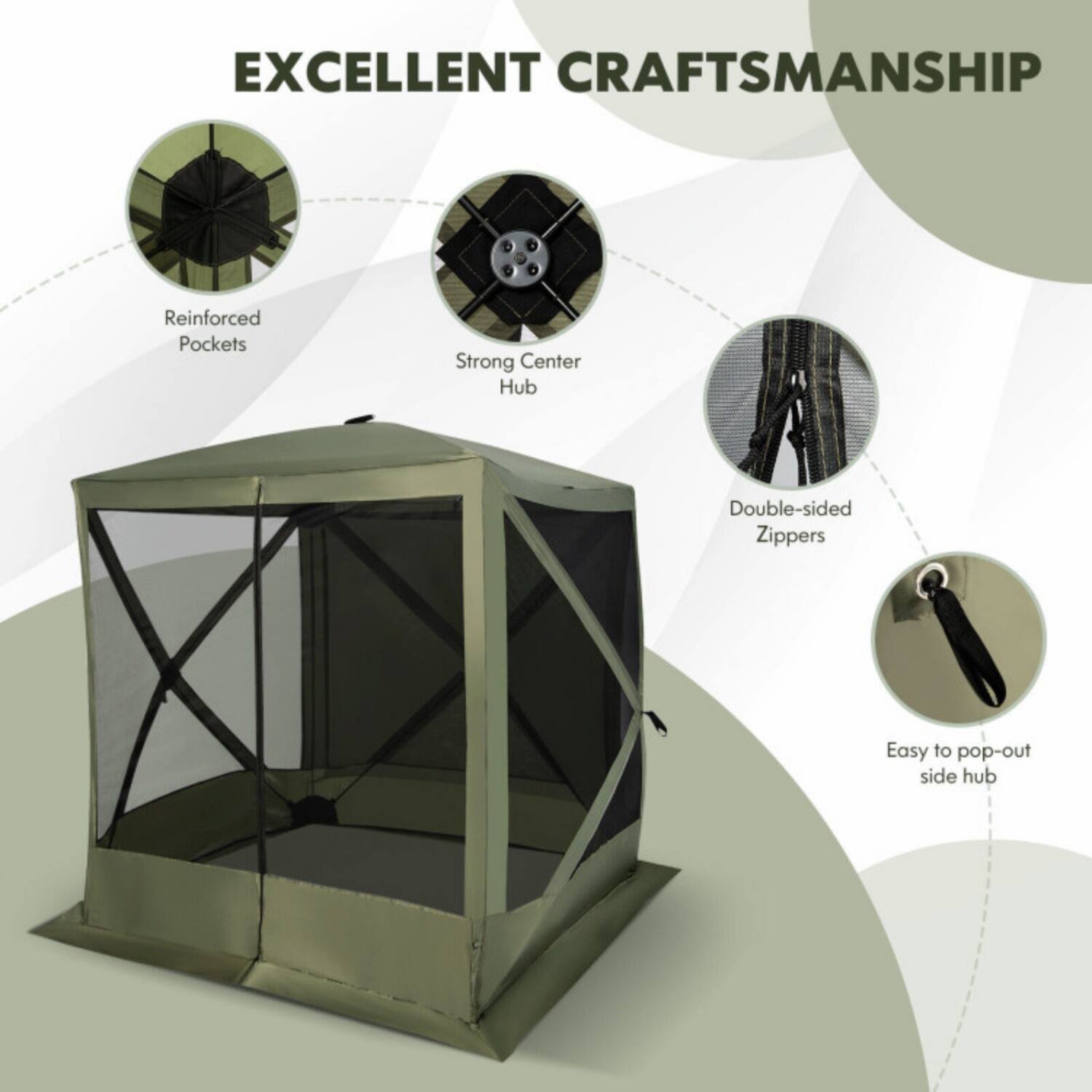 EXCELLENT CRAFTSMANSHIP

- Reinforced Pockets
- Strong Center Hub
- Double-sided Zippers
- Easy to pop-out side hub