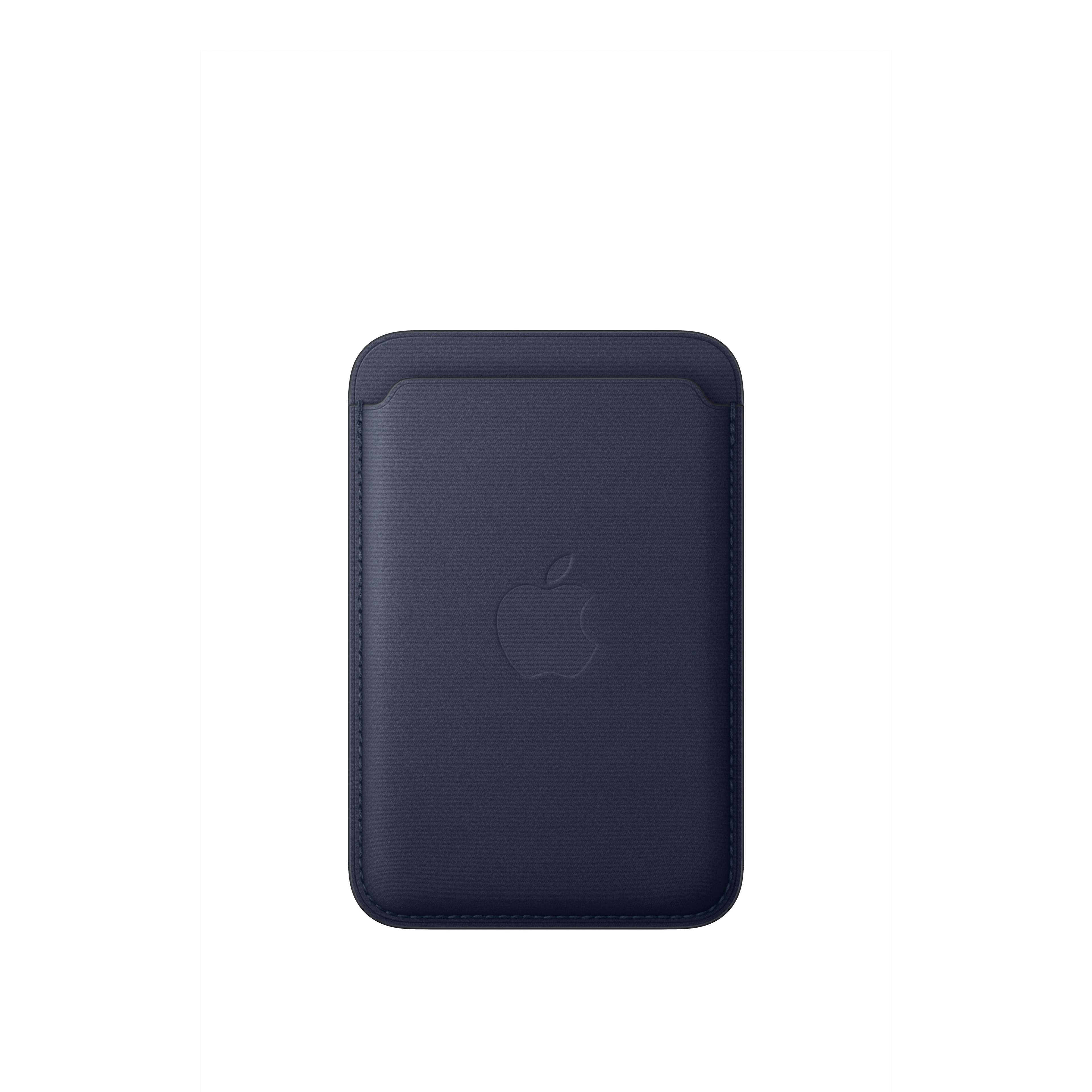 Front. Apple - iPhone FineWoven Wallet with MagSafe - Navy.