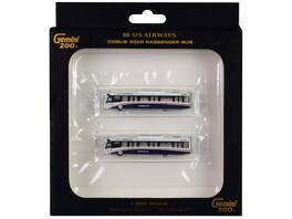 Cobus 3000 Passenger Bus White and Blue "US Airways Shuttle Bus" 2 Piece Set "Gemini 200" Series Models by GeminiJets