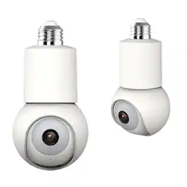 eco4life - Wi-Fi 2K 1440p Smart PTZ Light Bulb Security Camera SC-RIPC-2006 - White