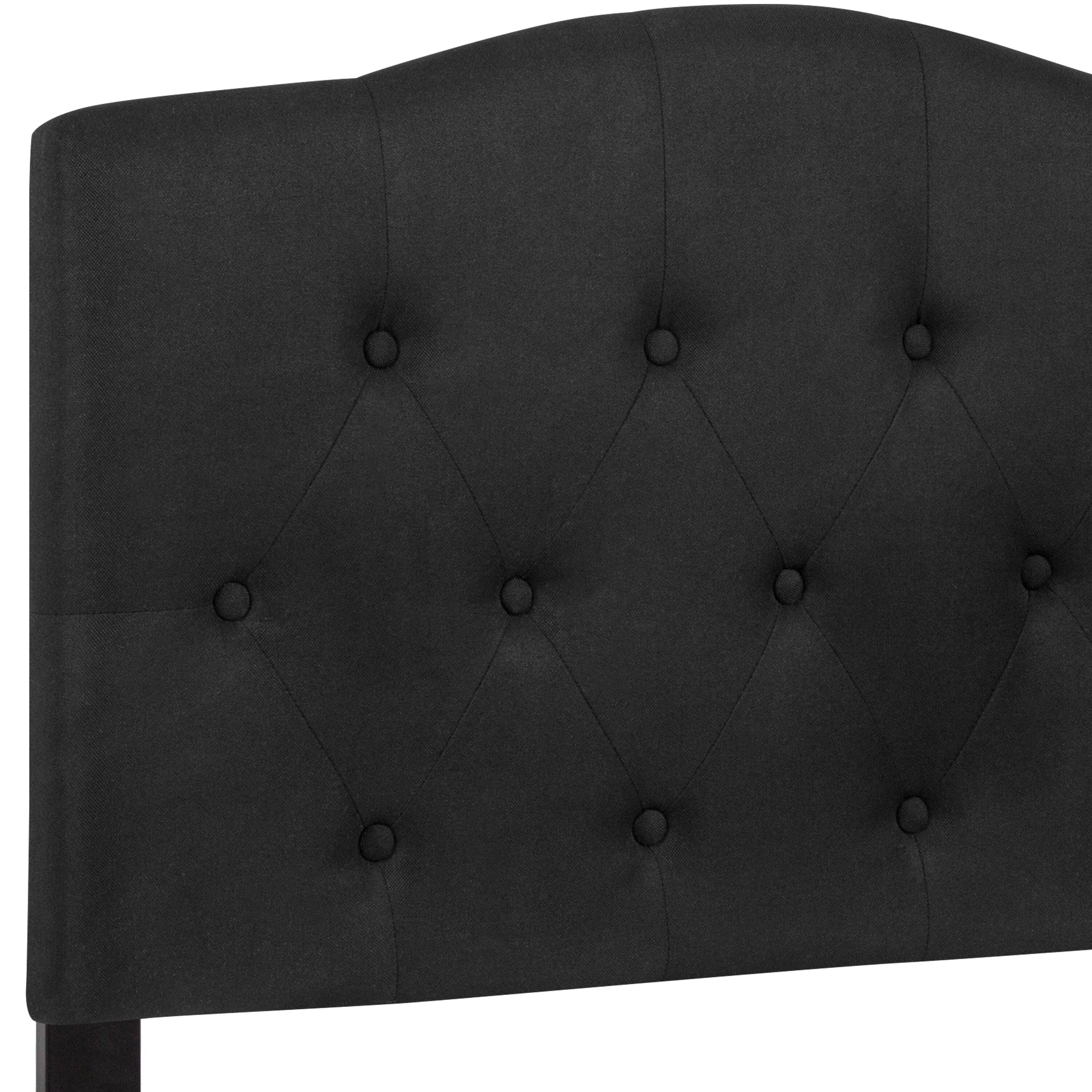 Alt View 7. Emma + Oliver - Arched Button Tufted Upholstered Headboard - Black.
