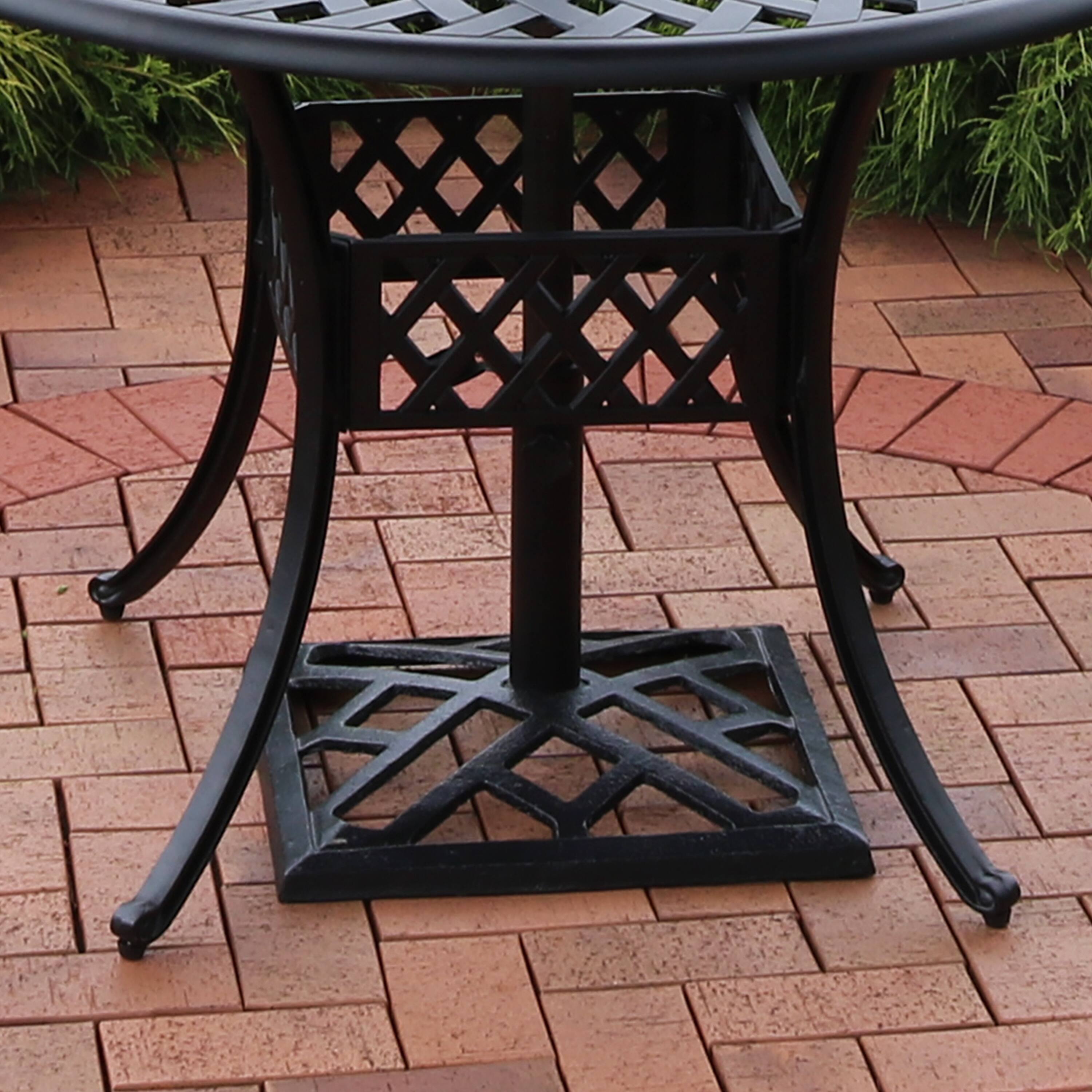 Alt View 3. Sunnydaze - 17 in Modern Geometric Cast Iron Square Patio Umbrella Base - Black.