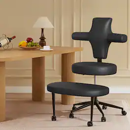 Pinmoco - Ergonomic Bull Head Criss Cross Office Chair, Height Adjustable, 360° Swivel, ADHD Chair - Black