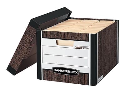 Bankers Box - R-Kive Heavy-Duty FastFold File Storage Boxes, Lift-Off Lid, Letter/Legal Size, 12/Carton (00725) - Woodgrain price history on PriceWatchPro