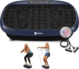 LifePro - HexaPlate Lite Vibration Plate – Compact Whole Body Exercise Machine for Toning & Recovery - Blue