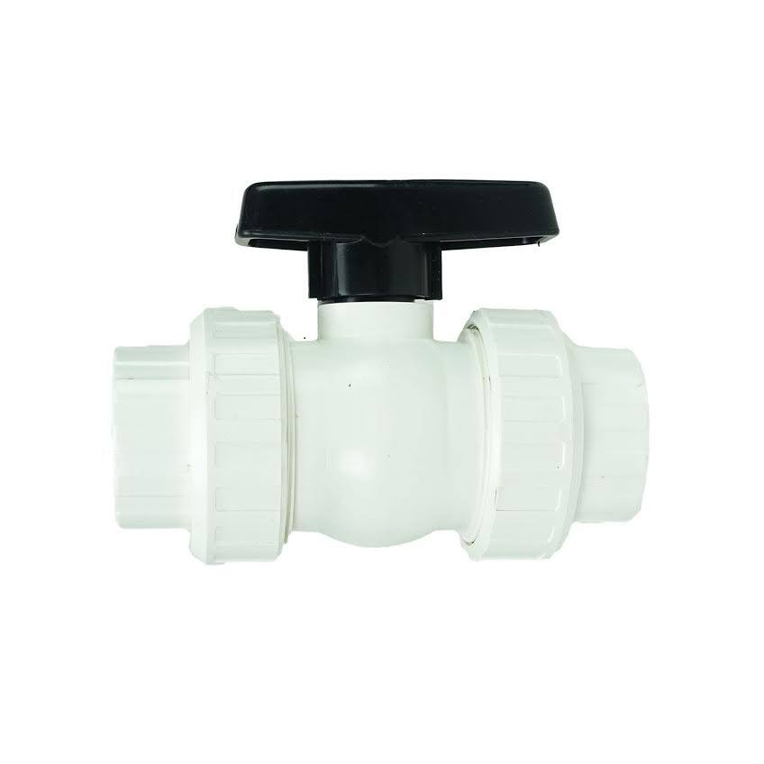 Alt View 2. Swim Central - HydroTools Swimming Pool ABS Female Threaded Ball Valve - 7" - White.