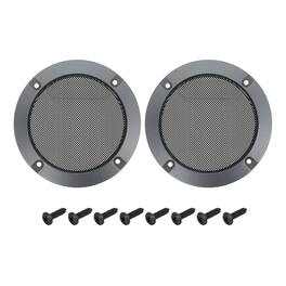 Unique Bargains - 2pcs Speaker Grill Mesh Metal Woofer Guard Protector ABS Frame with Screws for Home Audio Car Speaker - Black Iron Gray