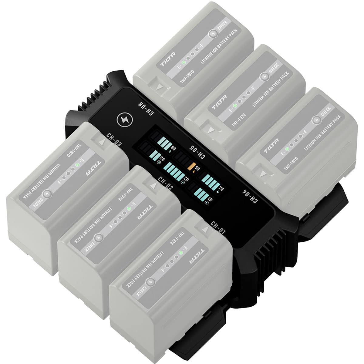 Tilta - 6-Channel Foldable Charging Station for L-Series/NP-F Batteries,Black