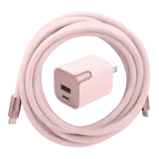Front. Helix - GripCord 30W USB Wall Charger with USB-C Cable - Blush.