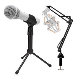 Samson - Q2U USB and XLR White Microphone and Focus Pro Audio Shock Mount Bundle
