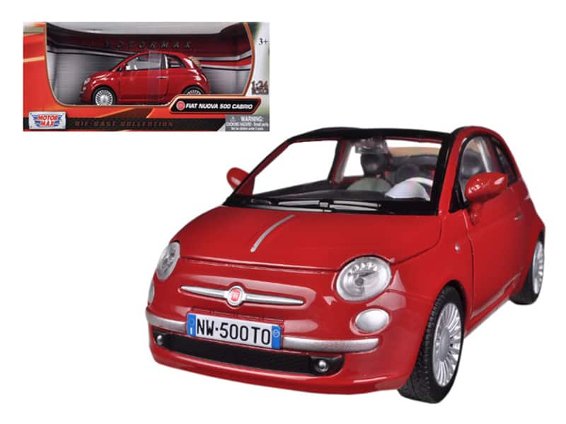 Fiat 500 Nuova Cabrio Red 1/24 Diecast Model Car by Motormax price history on PriceWatchPro