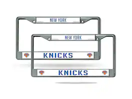 Rico Industries - New York Knicks Chrome Metal License Plate Frame - Set of 2 Frames - Multi