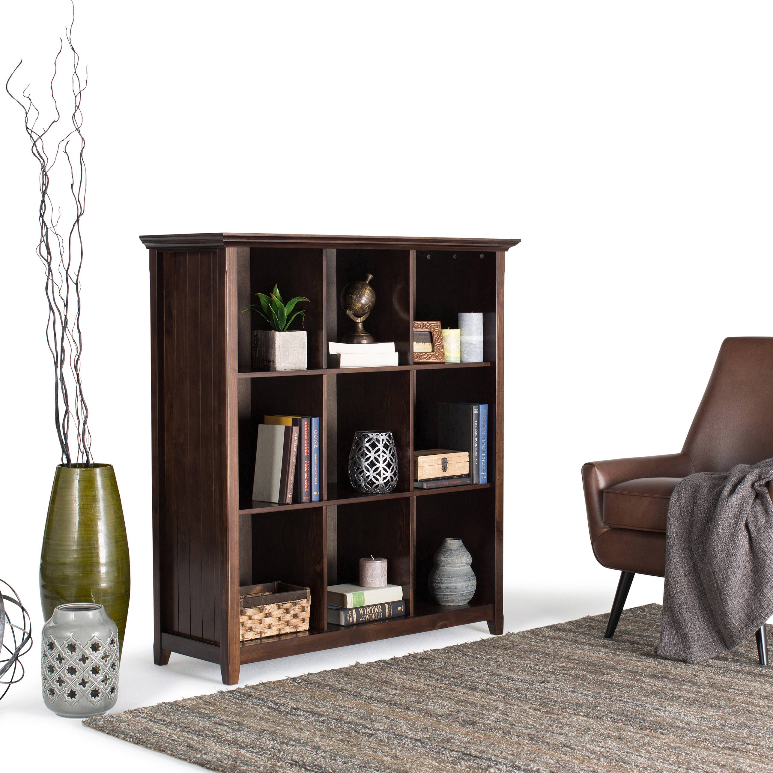 Left. Simpli Home - Acadian 9 Cube Bookcase and Storage Unit - Brunette Brown.