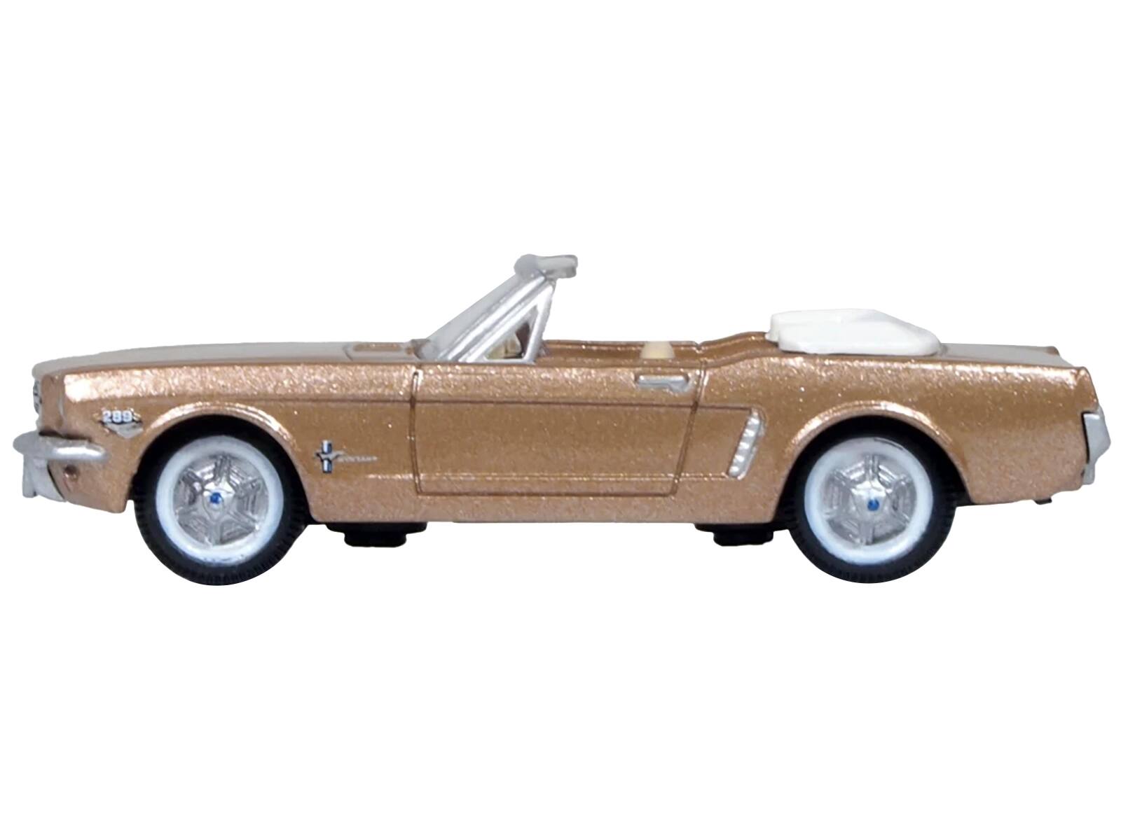 Angle. Oxford Diecast - 1965 Ford Mustang Convertible Prairie Bronze Metallic 1/87 (HO) Scale Diecast Model Car by Oxford Diecast - Bronze Metallic.