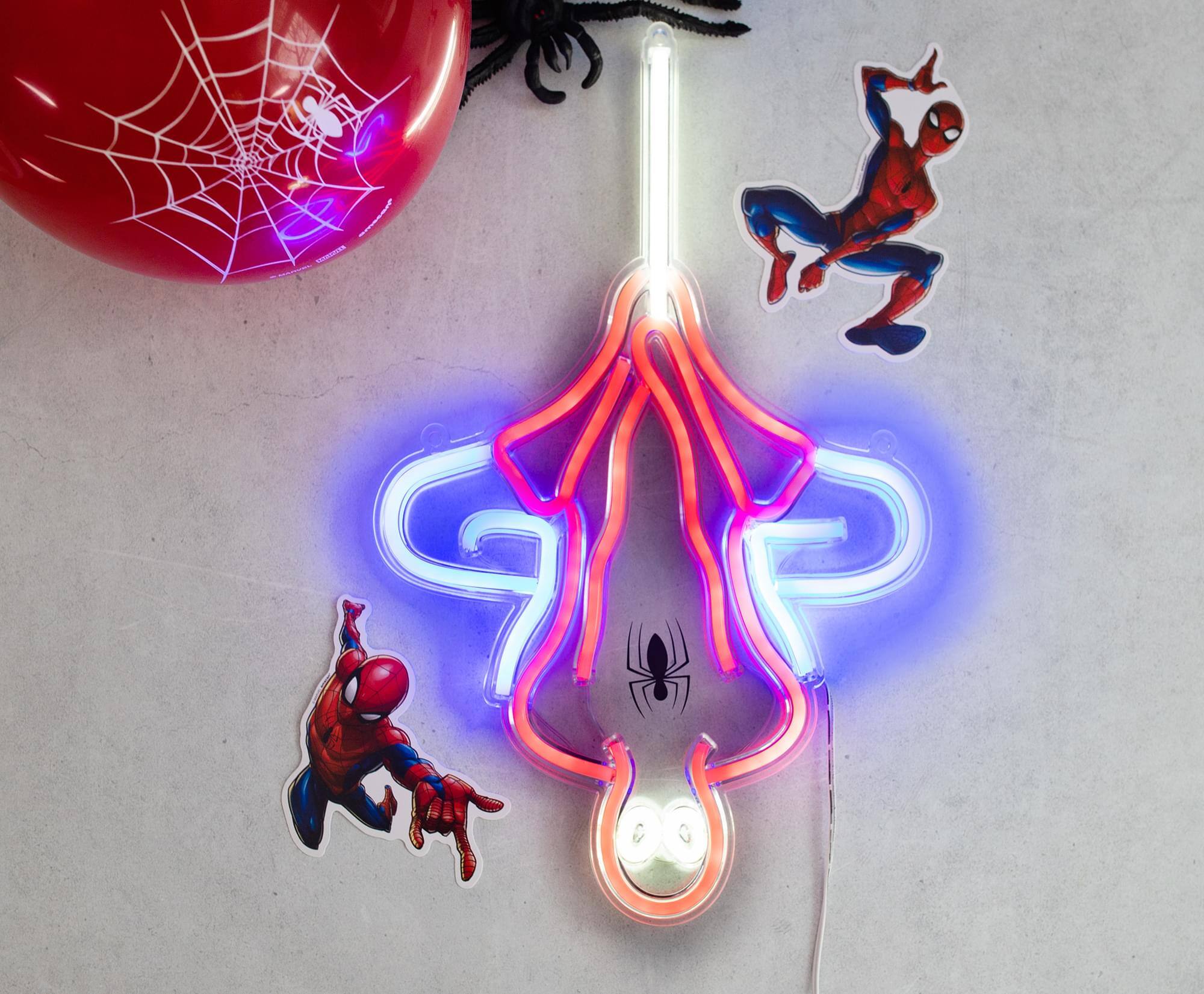 Alt View 1. Marvel - Marvel Spider-Man Hanging LED Neon Wall Light Sign - Red.