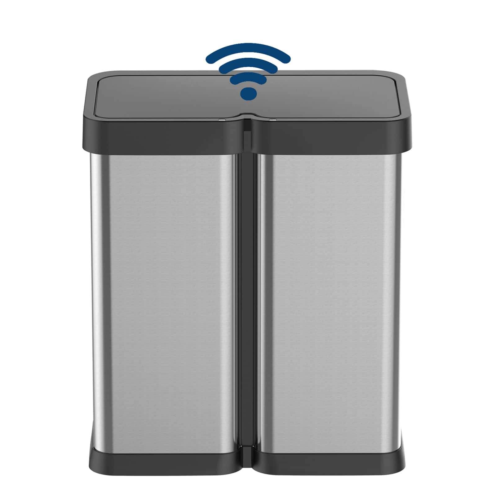 Acekool - Automatic Trash Can, Touchless Stainless Steel Wastebasket, Smart Motion Sensor Rubbish Can