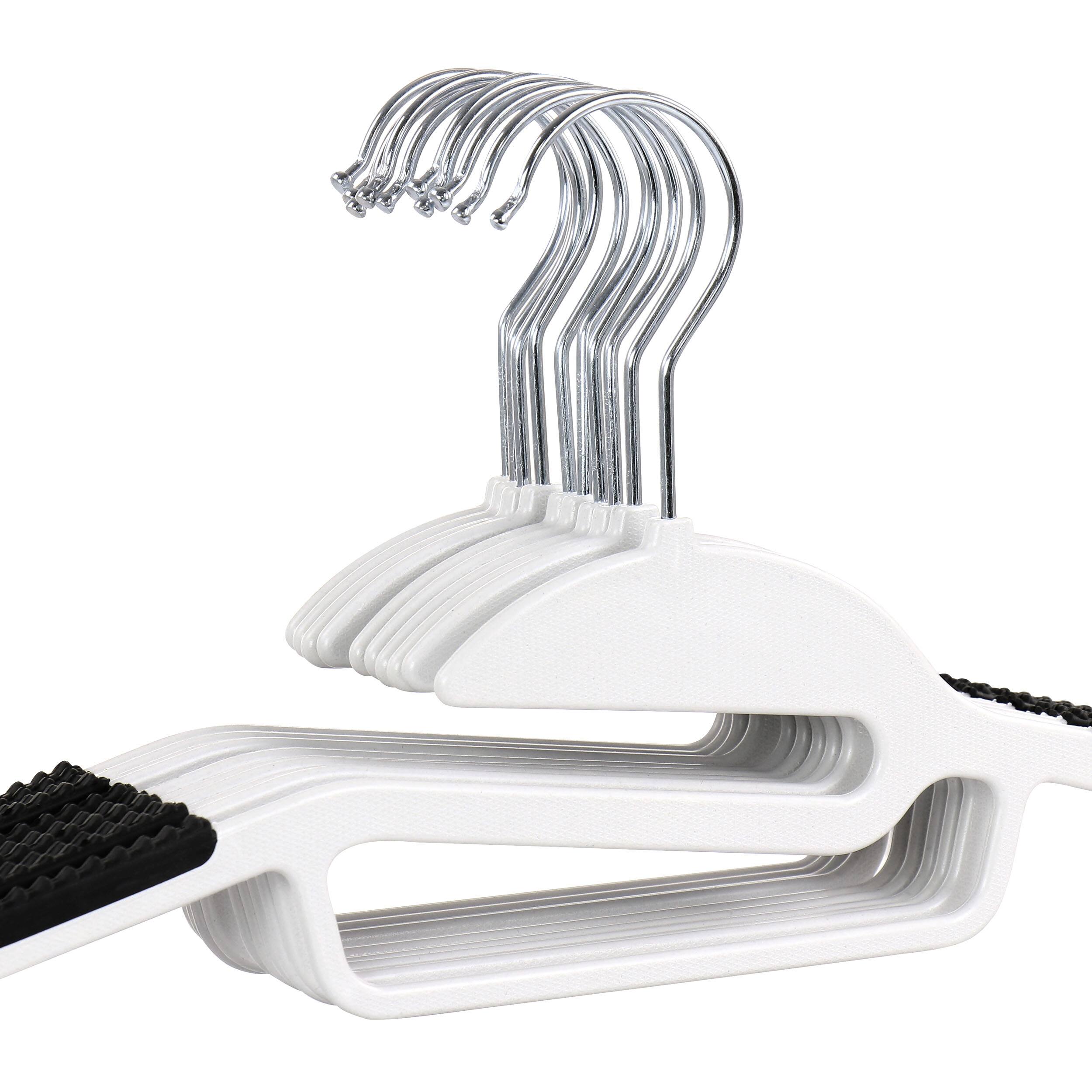 Alt View 1. Elama - Elama Home 50 Piece Non Slip Hanger with U-slide in White and Black - White.