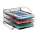 Front. Mind Reader - 3-Tier Paper Tray, Desktop Organizer, Wall Mountable, Office, Metal Mesh, 11.5"L x 14.25"W x 9.75"H - Black.