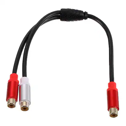 Front. Unique Bargains - 1ft RCA Splitter Cable 1 RCA Female to 2 RCA Female Y Adapter Stereo Audio for Subwoofer Amplifier - Black.