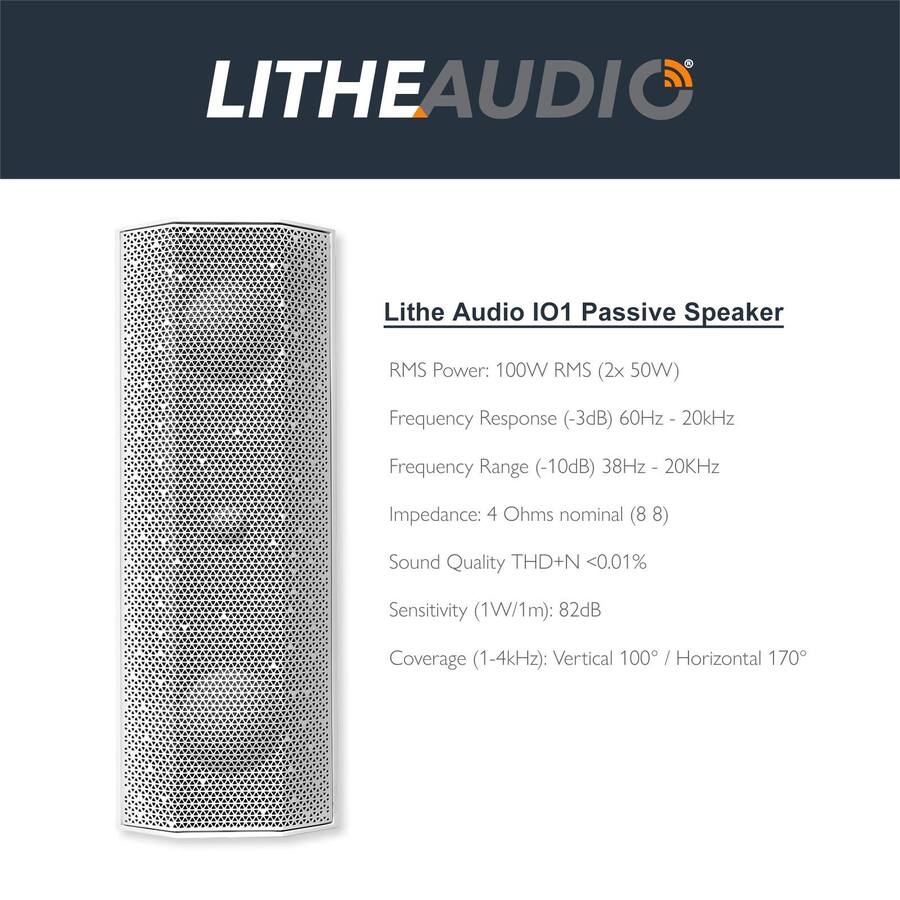 Lithe Audio IO1 Indoor & Outdoor Passive Speaker (Single) White 06830 ...
