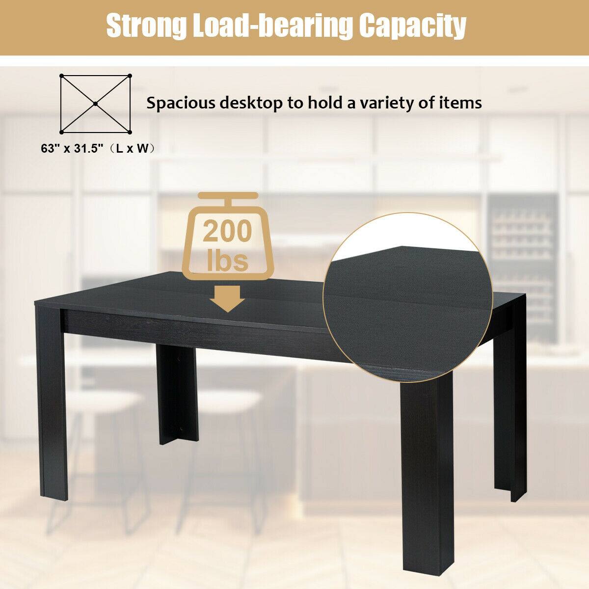 Strong Load-bearing Capacity
Spacious desktop to hold a variety of items
63" x 31.5" (L x W)
200 Ibs