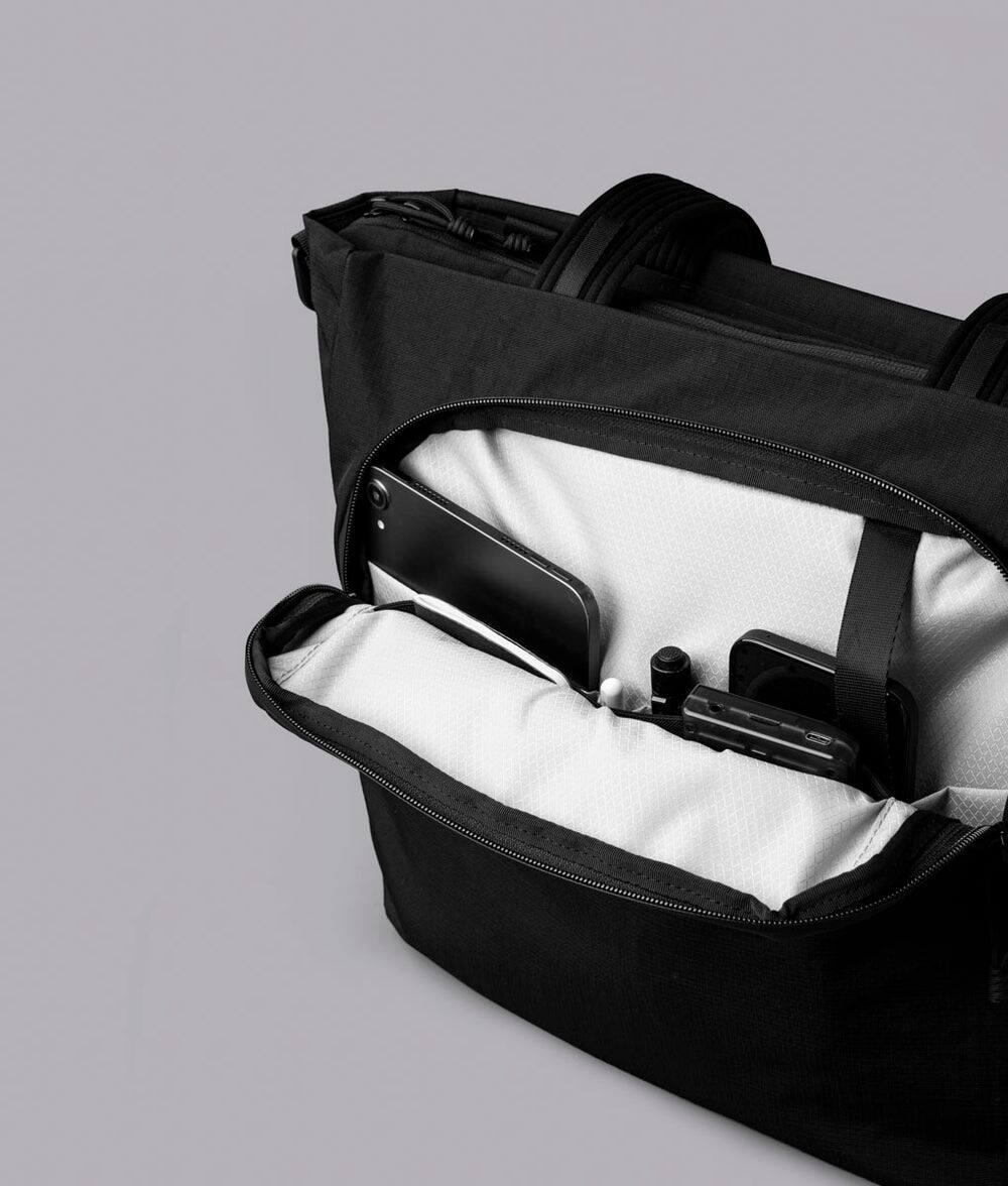 Alt View 4. ALPAKA - Bravo Tote V2 Work & Travel Laptop Tote Bag, Fits 16” MacBook Pro + 14” Tablet - Black Axoflux 400D.