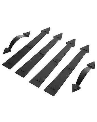 Front. VEVOR - Magnetic Garage Door Hardware Kit, Decorative Garage Door Hinges Handles, Black Carriage House Accents - Black.