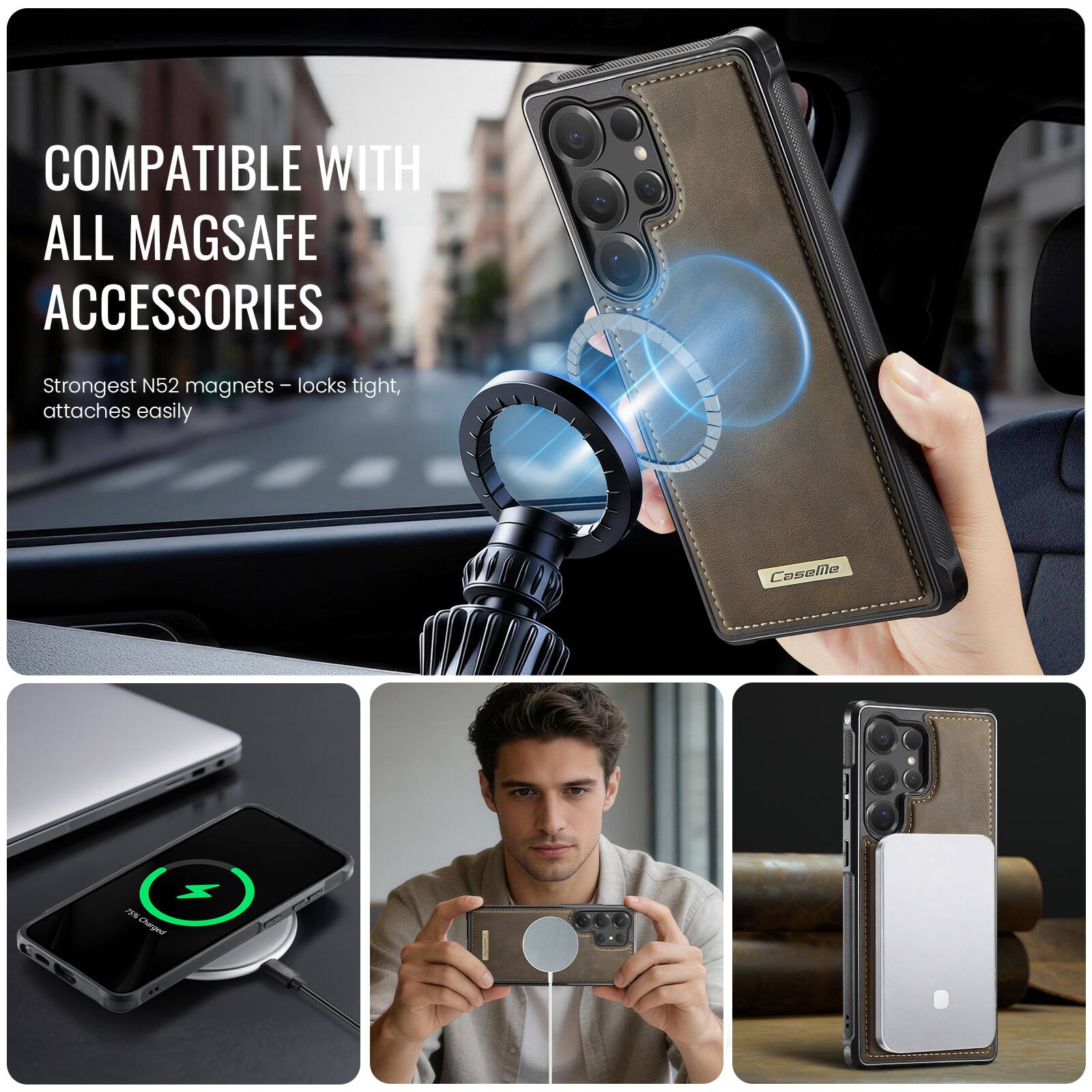 COMPATIBLE WITH ALL MAGSAFE ACCESSORIES

Strongest N52 magnets – locks tight, attaches easily

Cosella x ms Checeel