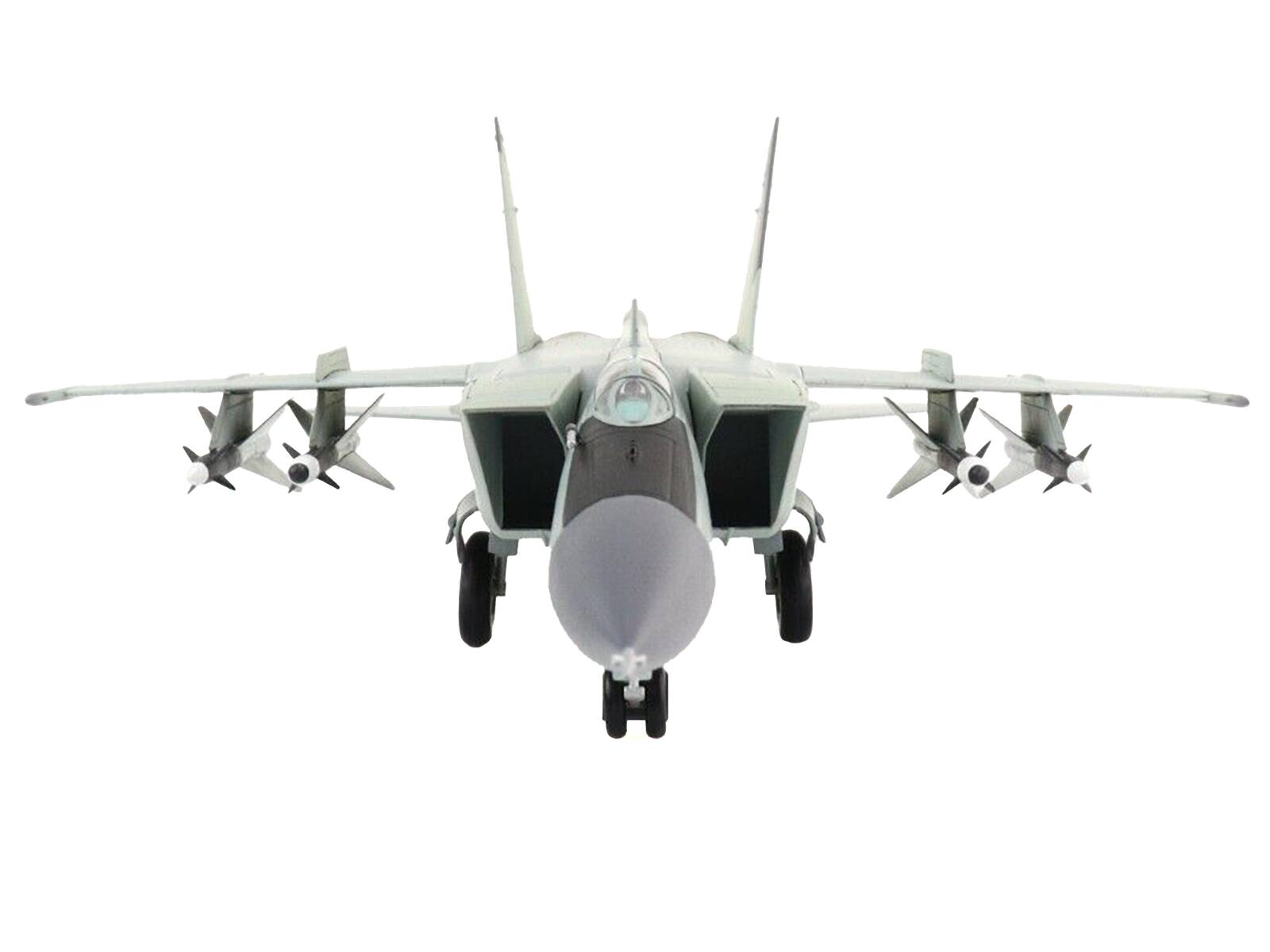 Left. Hobby Master - Mikoyan-Gurevich MiG-25PDS "146th Guards Fighter Aviation Reg 50th Anniversary of October" 1990 Soviet Air Force 1/72 - Light Green.