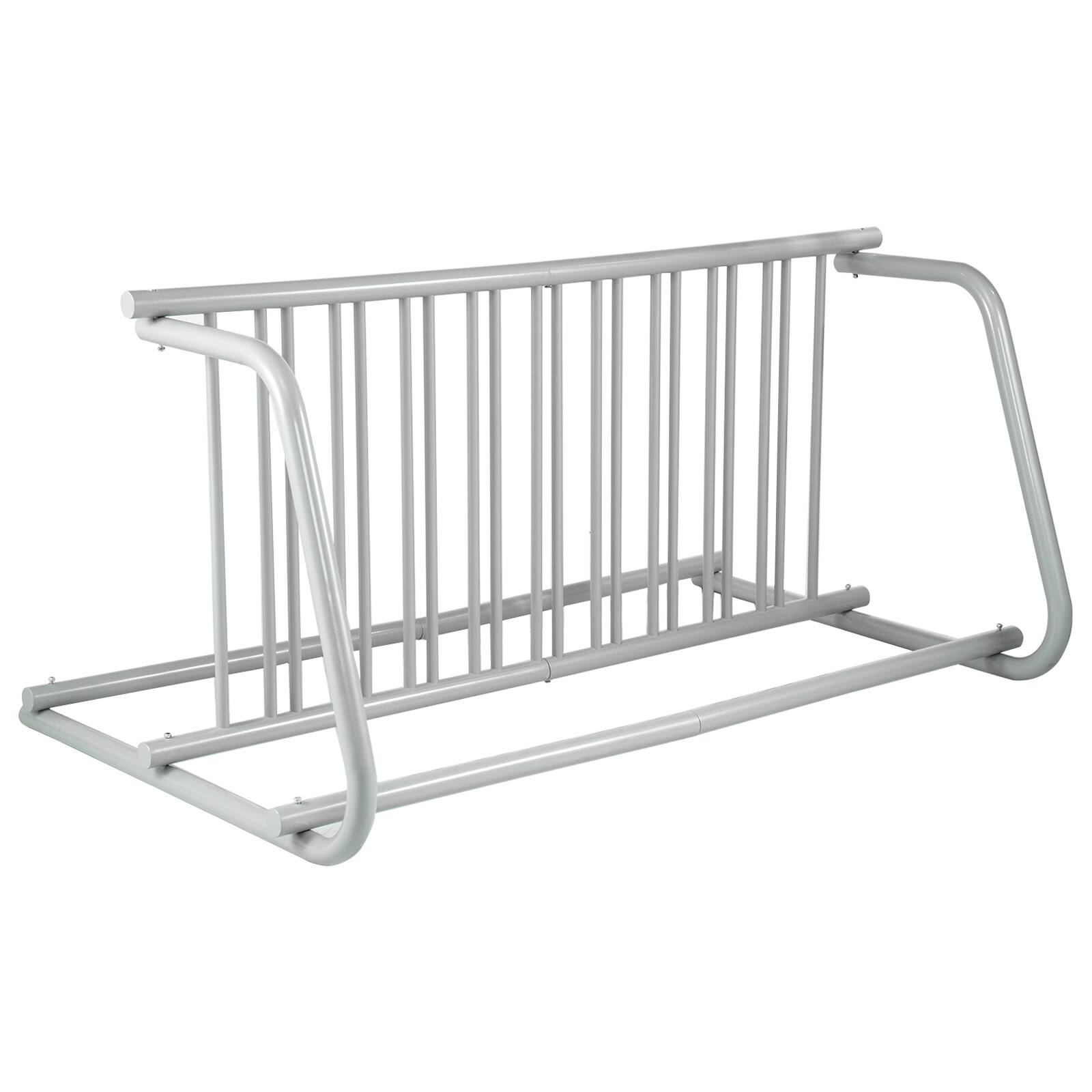 Alt View 5. VEVOR - 10 Holders Floor Bike Rack, 59\" Length All-Steel Grid Bike Rack, 10-Bike Capacity Dual-Side Storage Stand - Sliver.