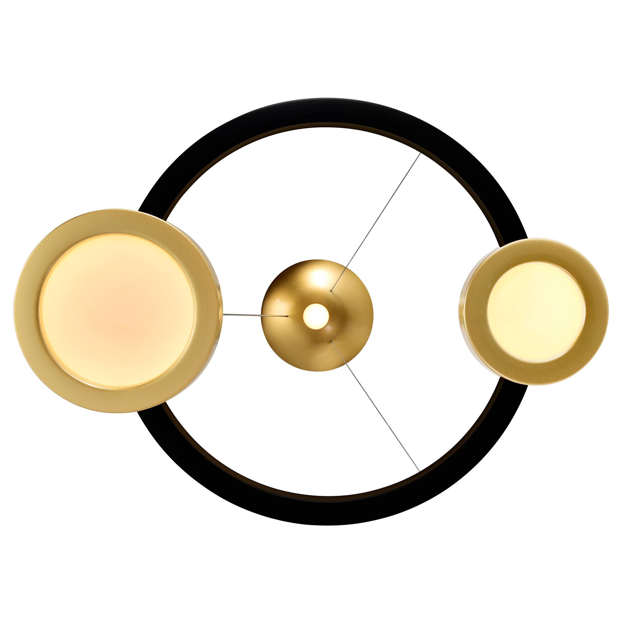 Alt View 1. CWI Lighting - Deux Lunes LED Chandelier With Sun Gold & Black Finish - Sun Gold & Black.