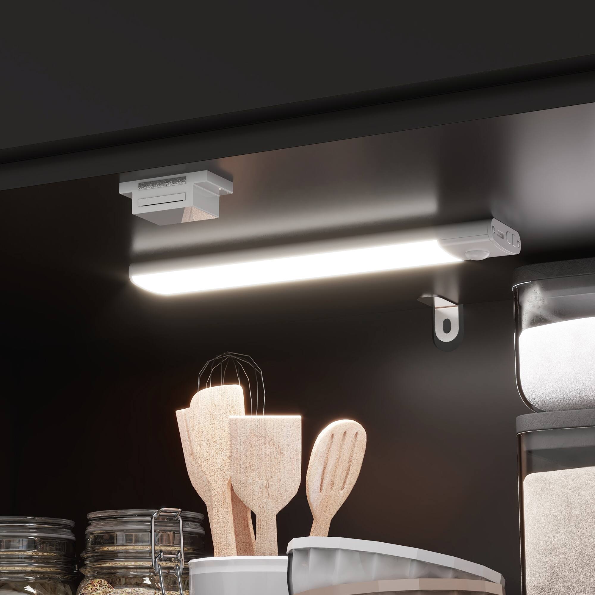 Alt View 8. Homcom - 71" Kitchen Pantry Cabinet with LED Motion Sensor Light, Storage Cabinet with 6 Door Shelves, Drawer & Adjustable Shelf - Black.