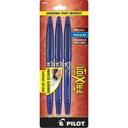 Pilot - FriXion Ball Erasable Gel Pens, Fine Point, Ink, 3/Pack - Blue