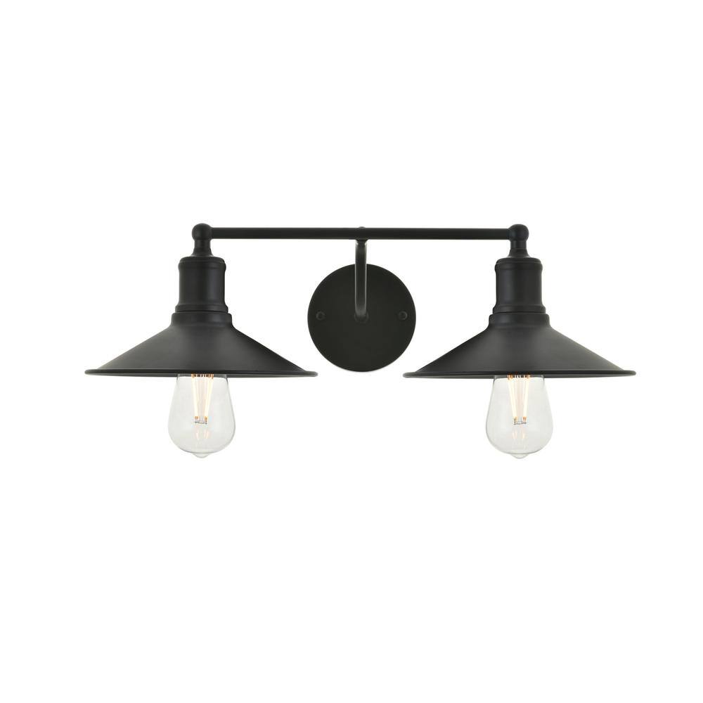 Alt View 7. Living District - Etude 2 light black Wall Sconce - Black.