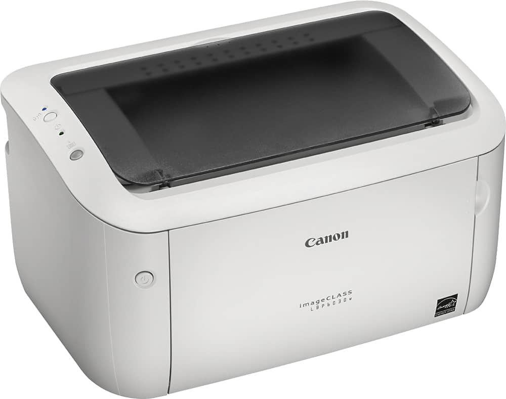 Angle. Canon - imageCLASS LBP6030w Wireless Black-and-White Laser Printer - White.