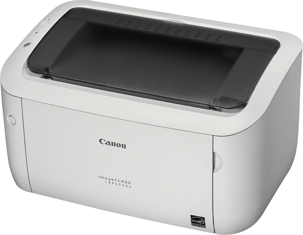 Left View: Canon - imageCLASS LBP6030w Wireless Black-and-White Laser Printer - White/Black