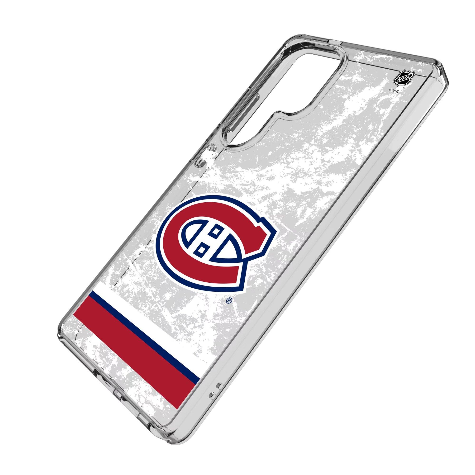 Alt View 1. Keyscaper - Montreal Canadiens Galaxy Stripe Clear Ice Case - S24 - Multicolor.