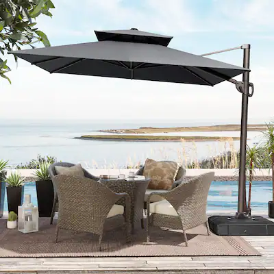 10 x 12 offset patio umbrella FIM Flexy Aluminum 10' x 12' Rectangular Offset Patio Umbrella