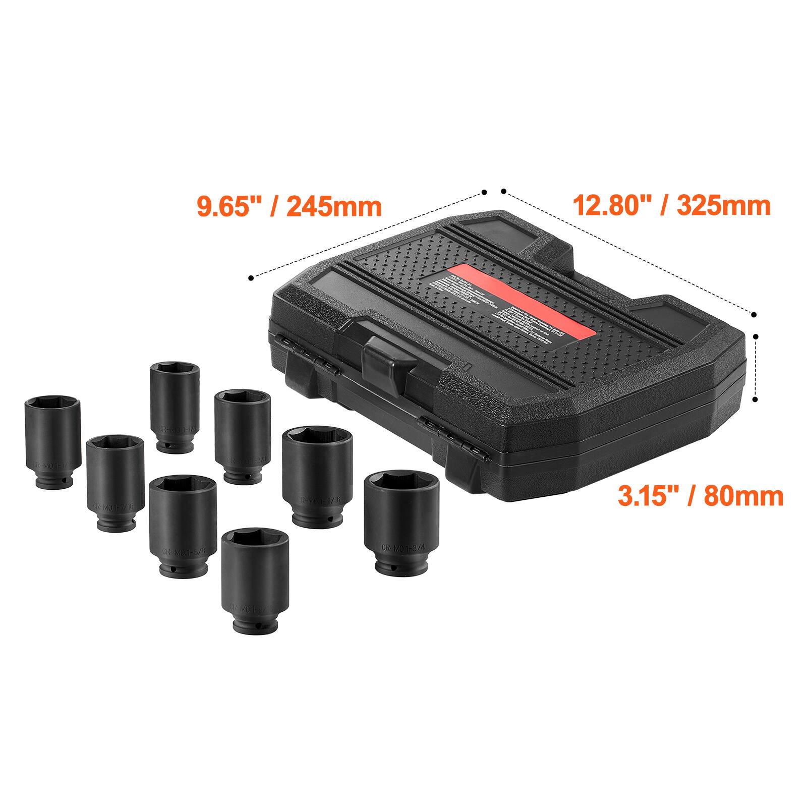 9.65" / 245mm  
12.80" / 325mm  
3.15" / 80mm