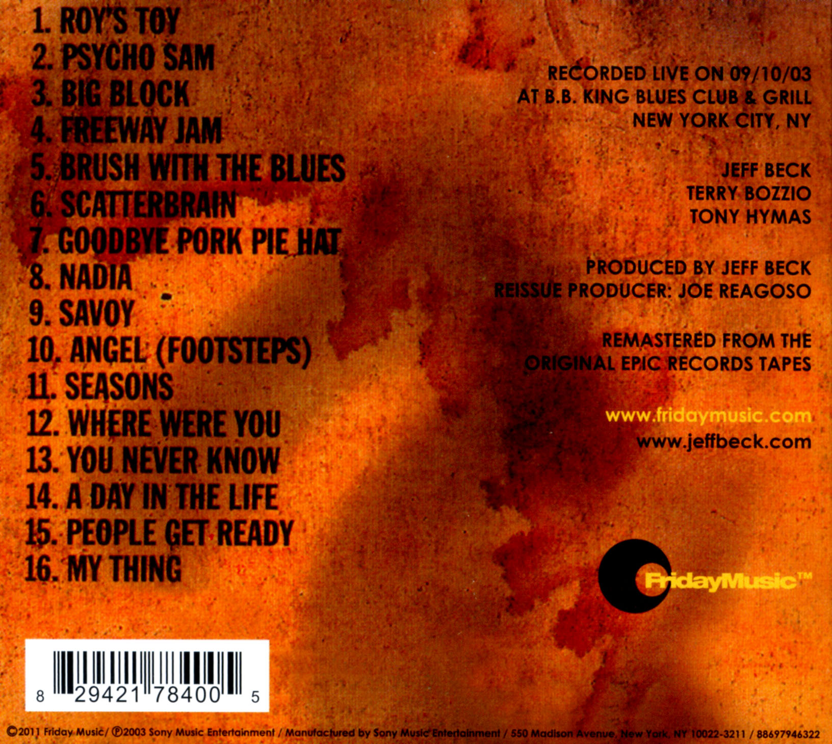 Best Buy: Jeff Beck Live: . King's Blues Club & Grill, New York [LP]  VINYL