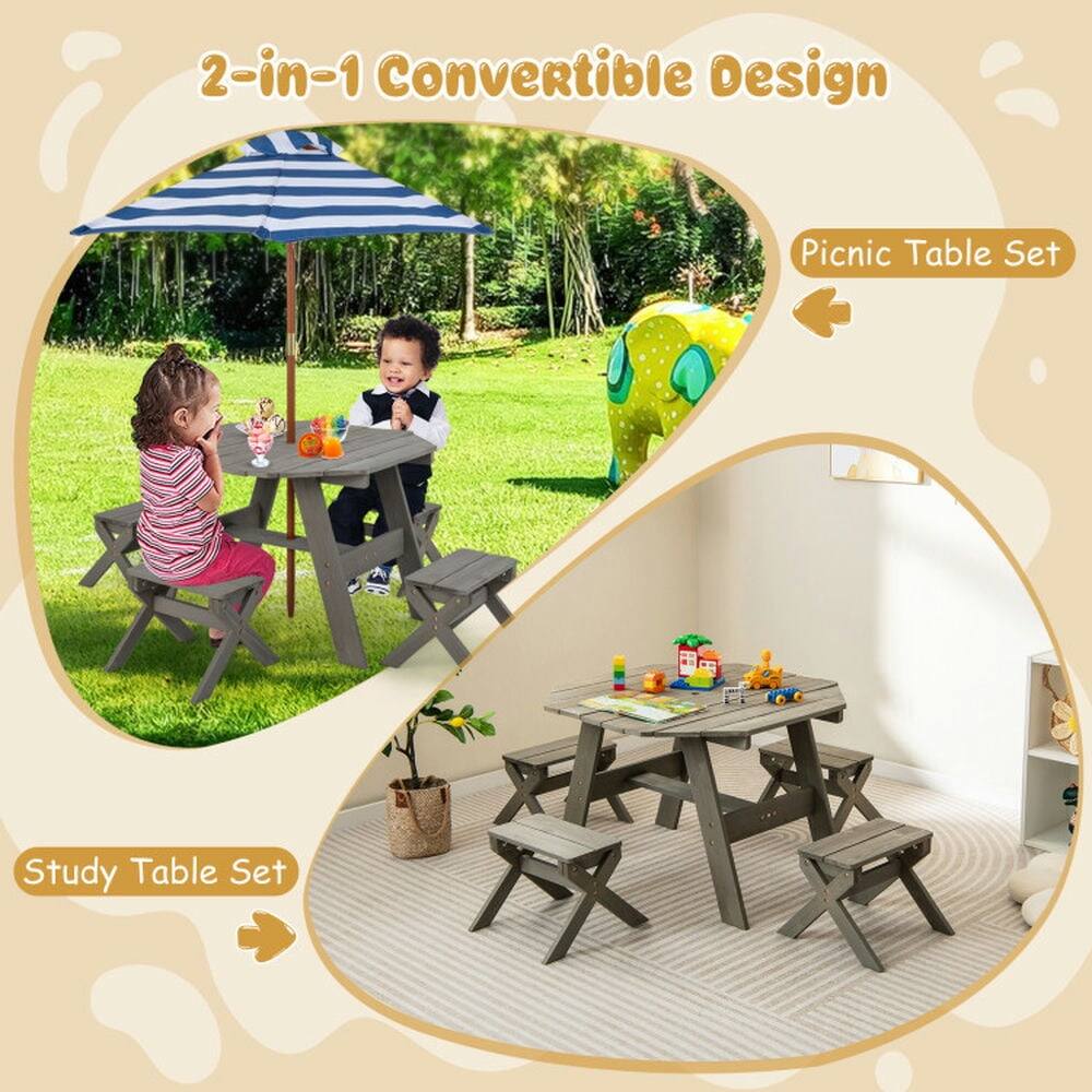 2-in-1 Convertible Design  
Picnic Table Set  
Study Table Set