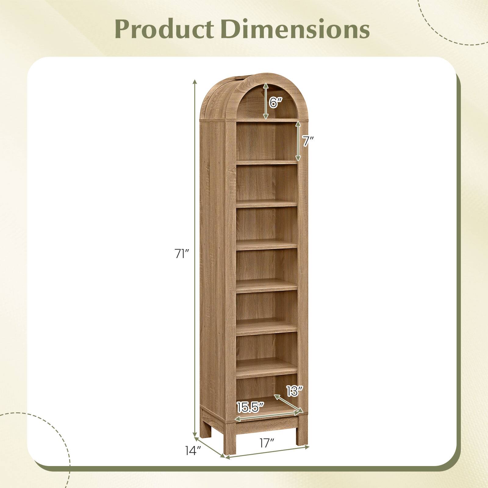 Product Dimensions: 6" x 7" x 71" x 15.5" x 13" x 14" x 17"