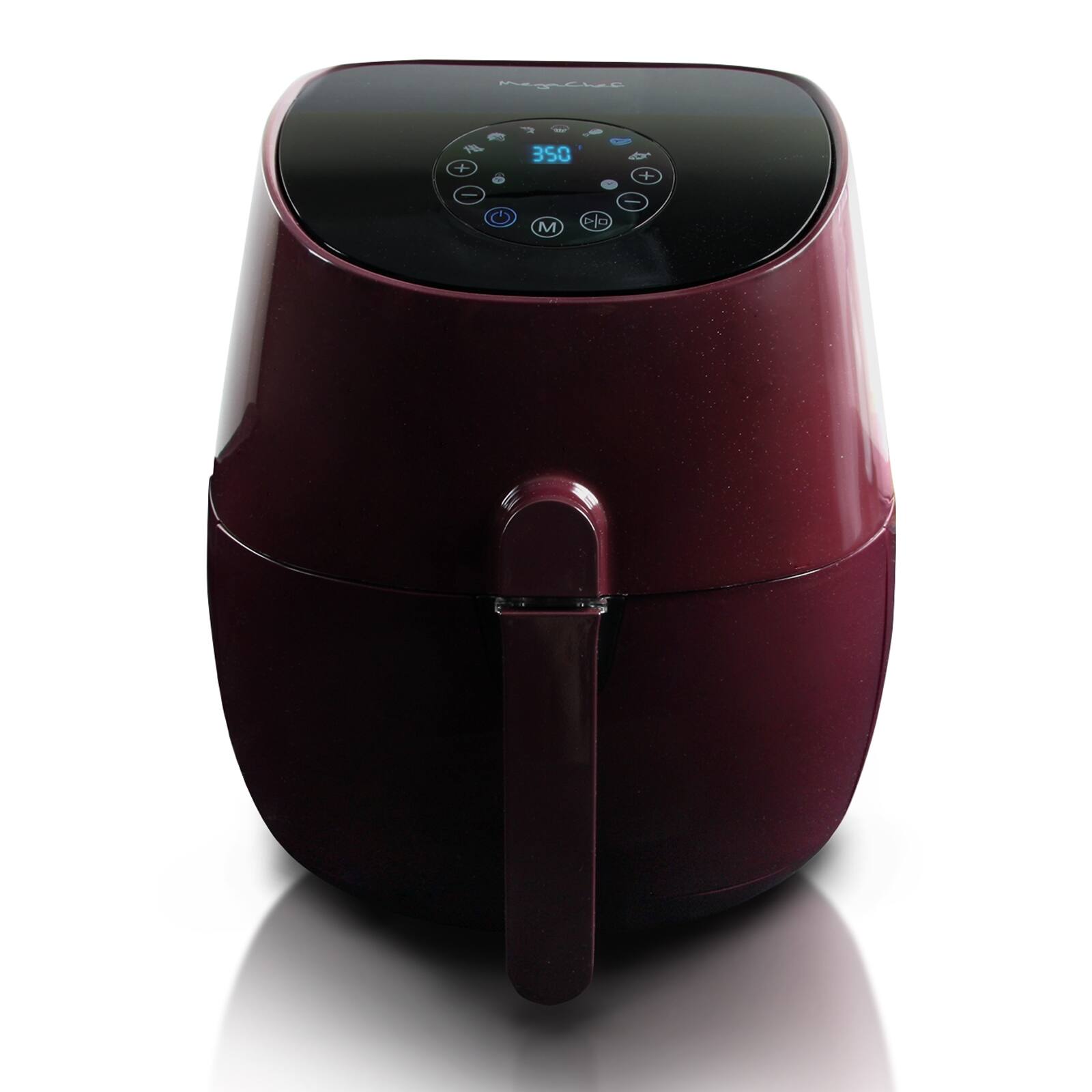 Alt View 4. MegaChef - MegaChef 3.5 Quart Airfryer And Multicooker With 7 Pre-Programmed Settings in Burgundy - Burgundy.