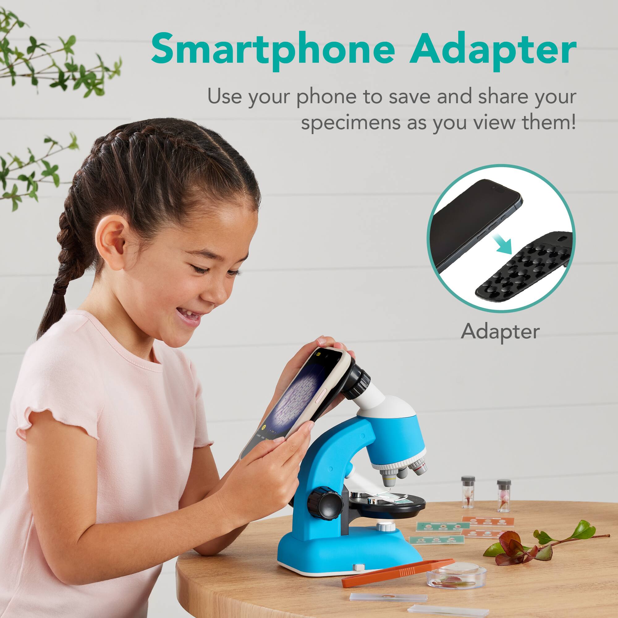 Smartphone Adapter  
Use your phone to save and share your specimens as you view them!  
Adapter