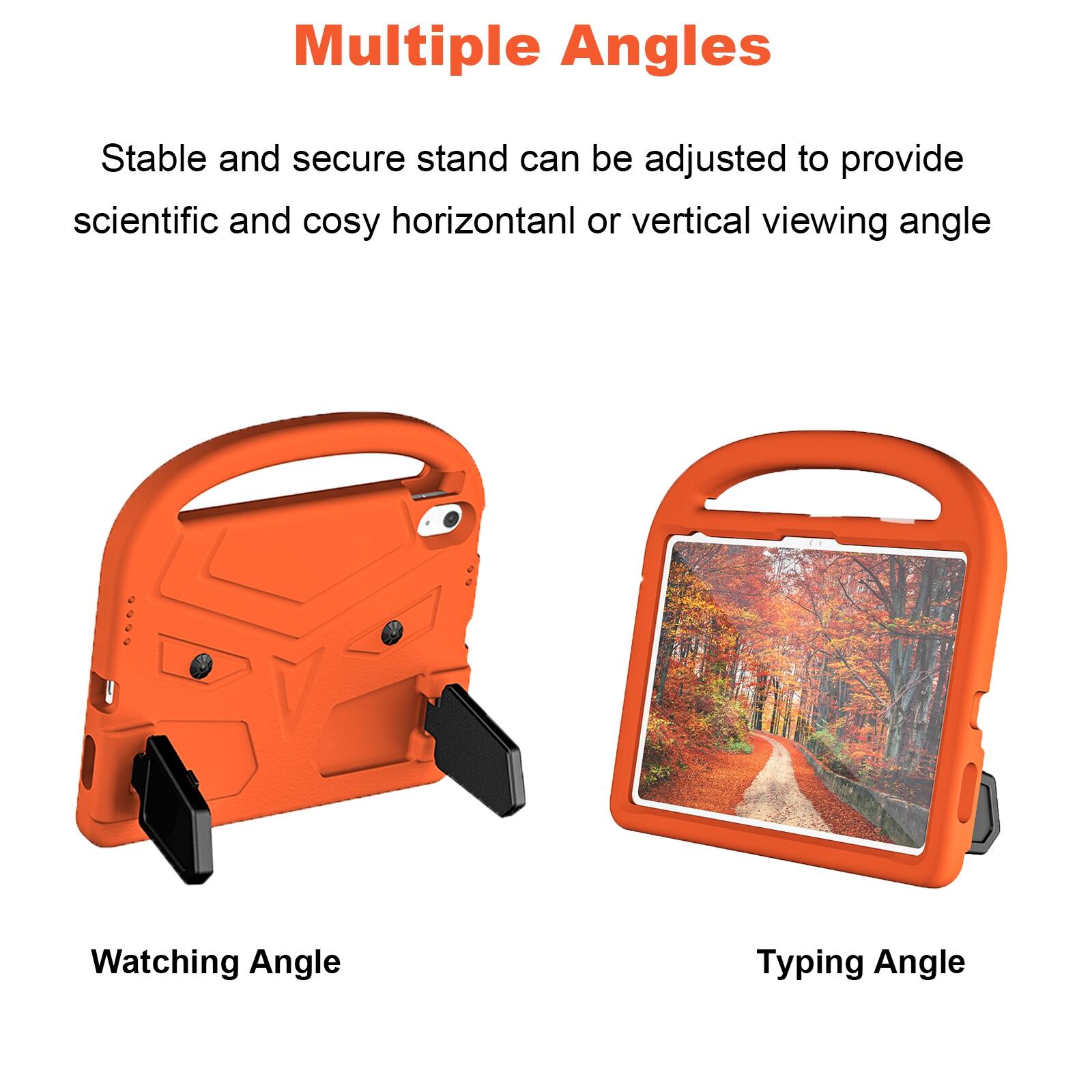 Multiple Angles

Stable and secure stand can be adjusted to provide scientific and cosy horizontal or vertical viewing angle

Watching Angle

Typing Angle