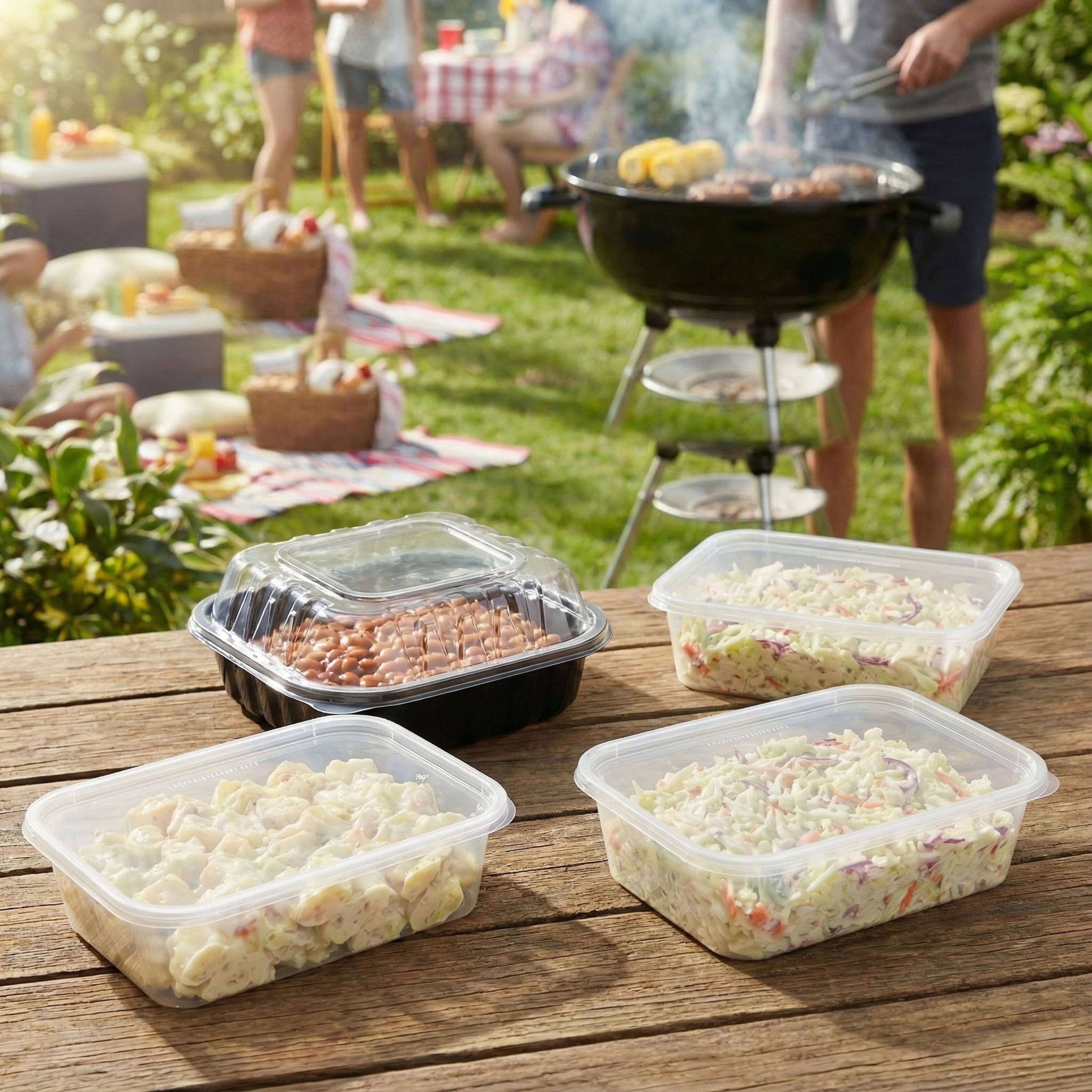 Alt View 2. Eco Harmony Products - Tray with Lid (Translucent), 9" x 9", 100-Pack - Black.