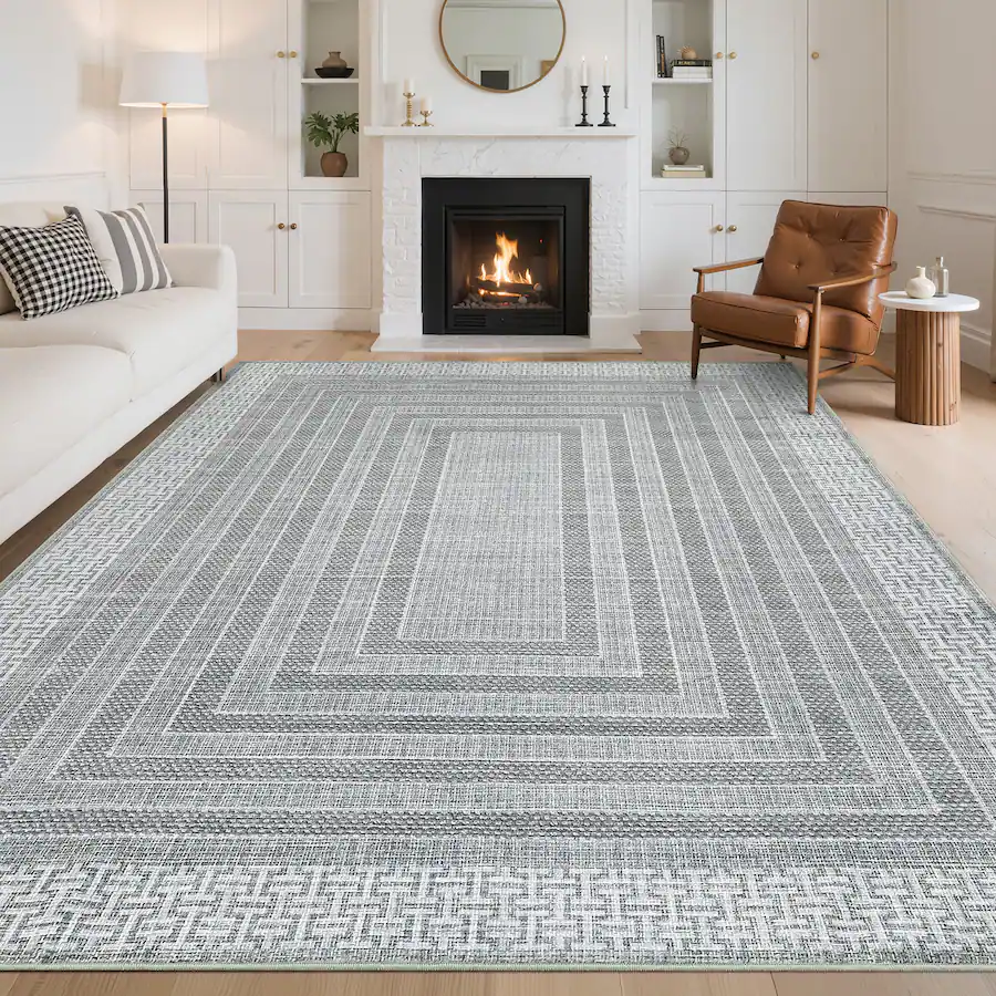 GARVEE Modern Geometric Area Rug Architectural Pattern Machine Washable ...