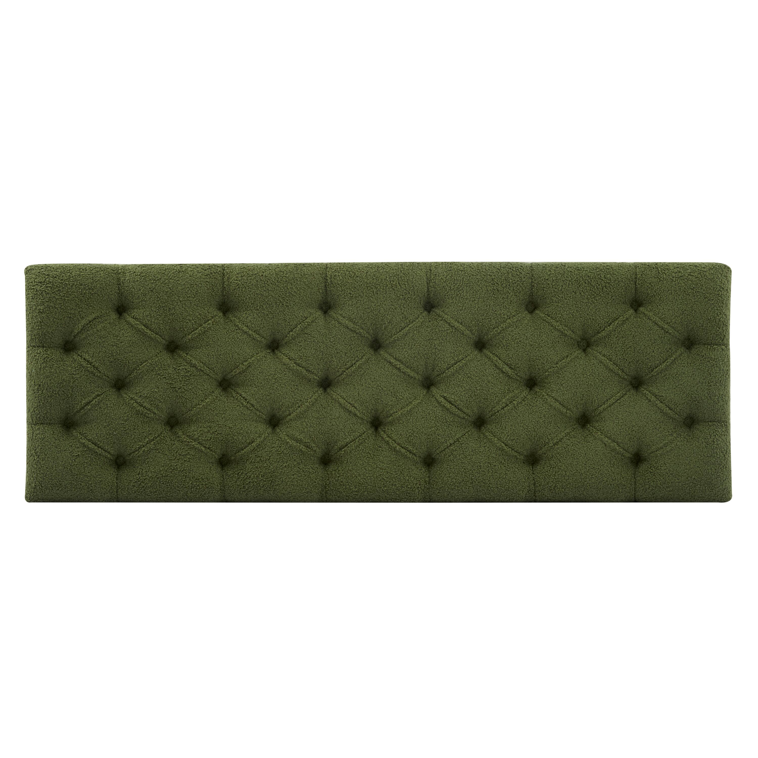 Alt View 2. Loheer - Boucle Storage Ottoman Bench with Hidden Compartment and Solid Rubber Wood Legs, 300 lbs Capacity - Green.