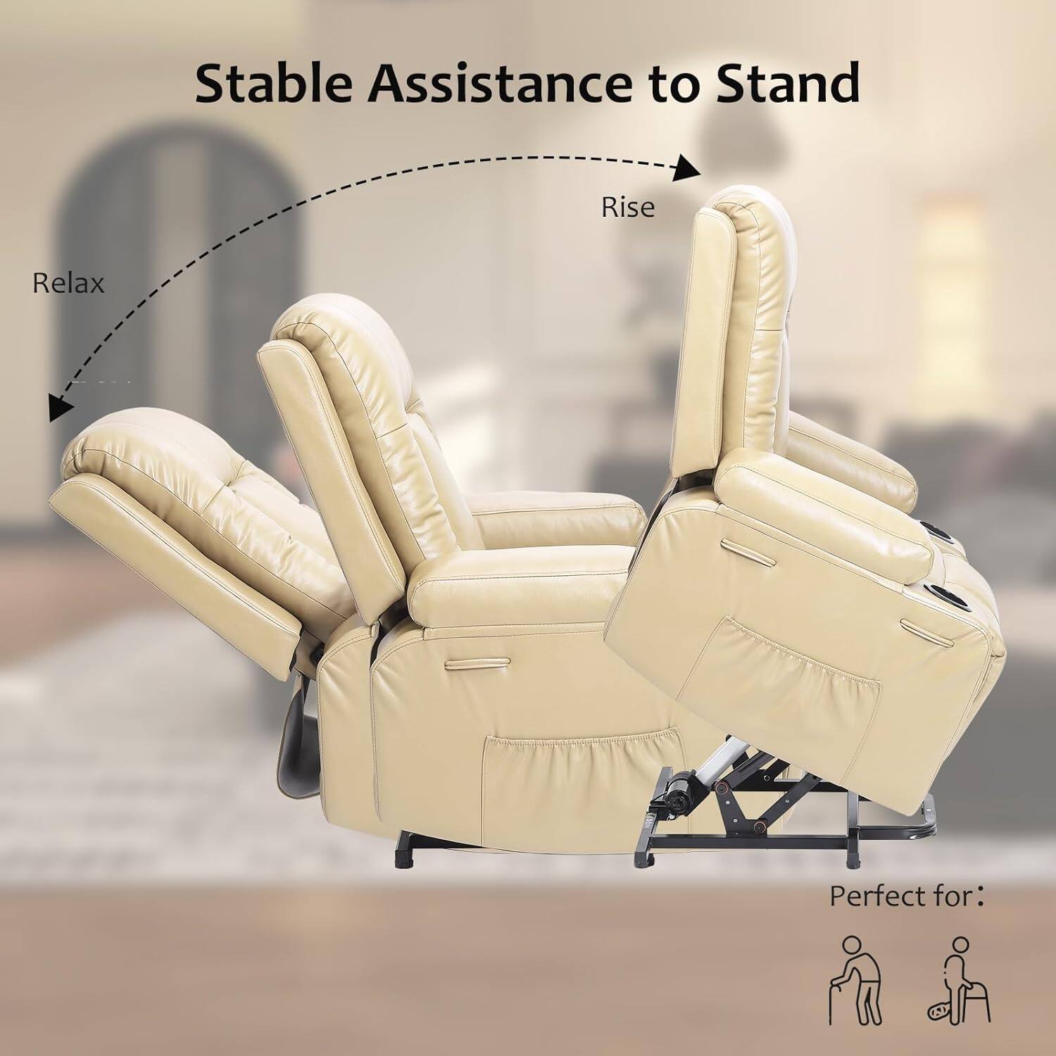 Stable Assistance to Stand

Relax → Rise

Perfect for: