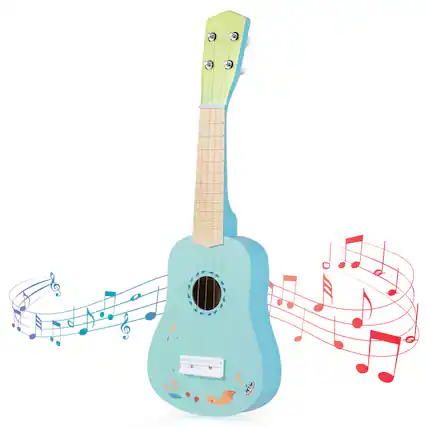 Front. Costway - Costway 21 Inch Ukulele Guitar for Kids, 4 Strings Mini Ukulele with Basswood Body for 3+ Years Old - Light Blue.